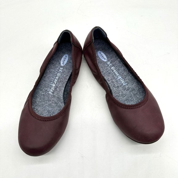 Dr Scholls Shoes Womens Ballet Flats Slip On Foam Technology Burgundy 6 M - Picture 2 of 9